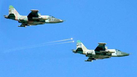 Zwei Maschinen des Typs Suchoj SU-25 (hier ein Archivbild) wurden abgeschossen.
