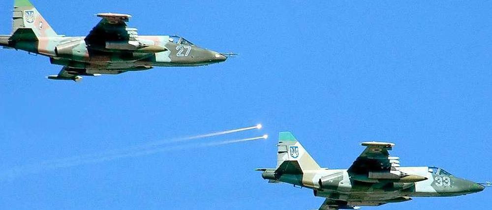Zwei Maschinen des Typs Suchoj SU-25 (hier ein Archivbild) wurden abgeschossen.