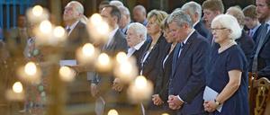 Mit einem Gottesdienst im Berliner Dom wurde des 20. Juli 1944 gedacht. Auch Bundespräsident Joachim Gauck nahm teil (zwischen Lebensgefährtin Danilea Schadt und Irmgard Schwaetzer, Präses der EKD-Synode).