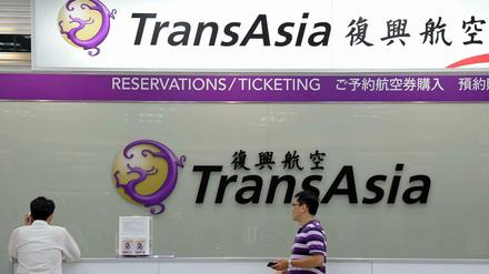 Büro der Fluggesellschaft TransAsia am Flughafen von Taipeh.