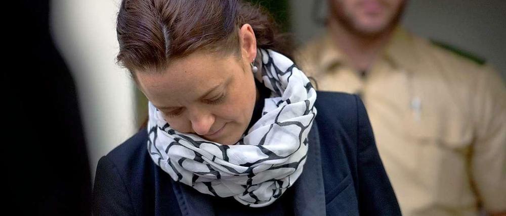 Die Angeklagte Beate Zschäpe beim NSU-Prozess in München.