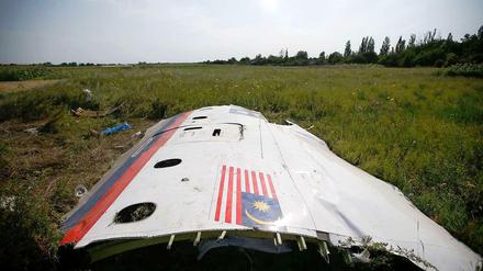 Trümmer der MH17 liegen verteilt auf Wiesen und Feldern in der Ostukraine.