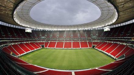 Leeres Fußballstadion in Brasilia.