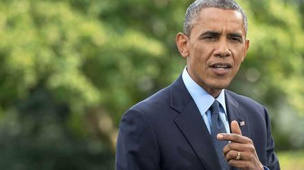 US-Präsident Barack Obama bei seiner Rede am Dienstag zur Verschärfung der Sanktionen gegen Russland.