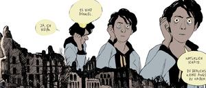 Verloren in Berlin: Eine Szene aus Manuele Fiors Berlin-Strip, den wir an diesem Sonnabend exklusiv im gedruckten Tagesspiegel zeigen.