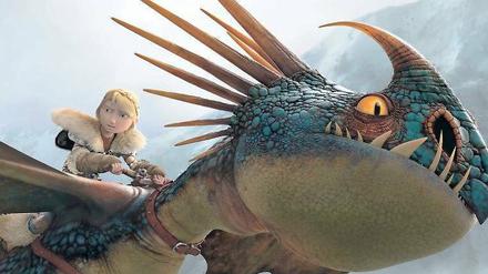 Ist der niedlich! Das Wikingermädchen Astrid und ihr schuppiger Freund im zweiten Teil von „Drachenzähmen leicht gemacht“. 