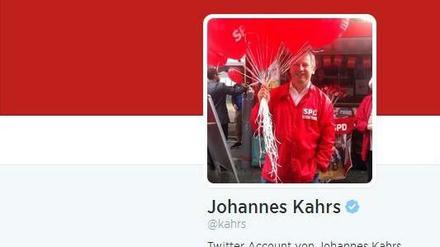 Twitter-Account vom SPD-Abgeordneten Johannes Kahrs und von seinem Bundestagsbüro.