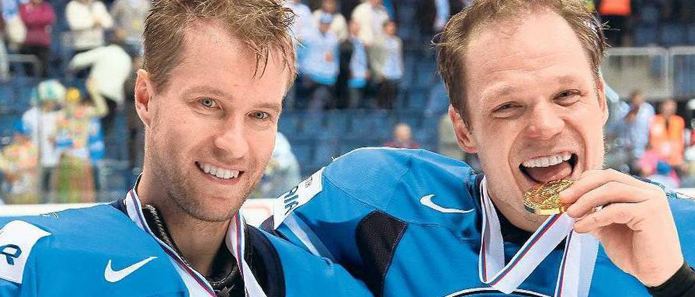 Goldfischer. Petri Vehanen (l.) wurde 2011 mit Finnland Weltmeister.