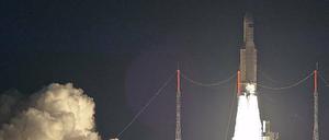 Start in Kourou. Das „Automated Transfer Vehicle ATV-5 Georges Lemaitre“ hebt ab. 