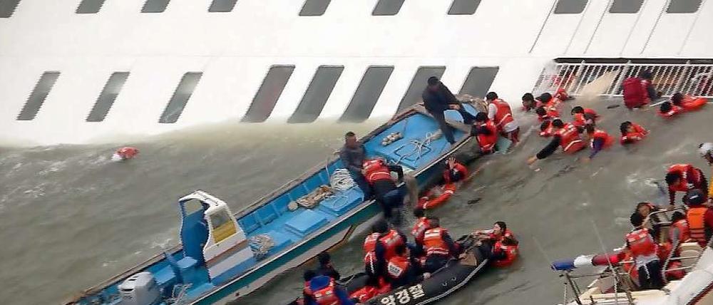 Dramatische Szenen bei der Rettung.