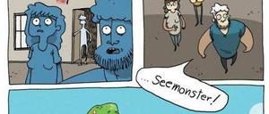 Wildes Abenteuer: Eine Seite aus Maximilian Hillerzeders Buch "Als ich mal auf hoher See verschollen war".