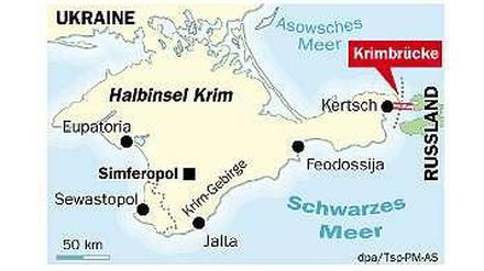 Die Krimbrücke soll Russland und die Halbinsel verbinden.