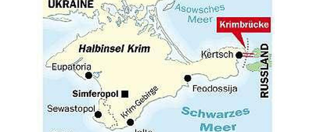 Die Krimbrücke soll Russland und die Halbinsel verbinden.