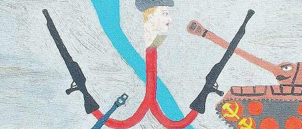 Hoffnungslos unterlegen. Polnischer Widerständler, gemalt von einer Schülerin. Solche Erinnerungszeugnisse sind derzeit überall im Stadtbild Warschaus zu sehen.