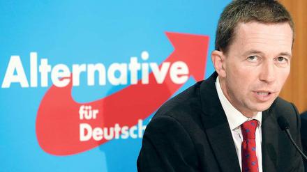 Muss eine Durststrecke bei den nächsten Landtagswahlen befürchten. Bernd Lucke, AfD-Chef und Mitglied des Europaparlaments. Foto: Wolfgang Kumm/dpa