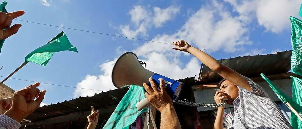 In Nablus, im Westjordanland hat die Hamas ihre Anhänger mobilisiert. 