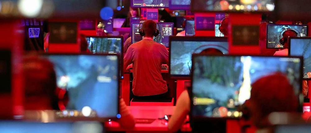 Auf der Gamescom in Köln treffen sich jedes Jahr Hersteller und Fans von Computerspielen.