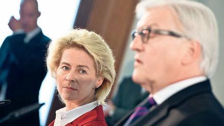 Meinungsaustausch. Die Verteidigungsministerin und der Außenminister haben sich beim Thema Irak schrittweise angenähert.
