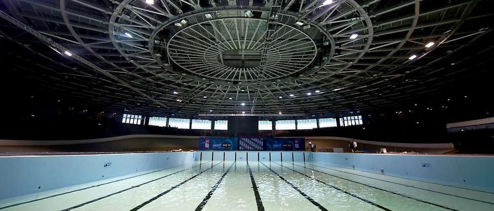 Unterm Rad. Der Umzug ins Velodrom soll den Wettkämpfen der Beckenschwimmern zu einer besonderen Atmosphäre verhelfen.