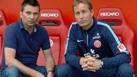 Macher in Mainz: Trainer Kasper Hjulmand (r) und Manager Christian Heidel.