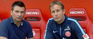 Macher in Mainz: Trainer Kasper Hjulmand (r) und Manager Christian Heidel.