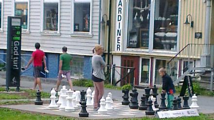 Chess in the City: Tromsö zeigt sich derzeit (klein)kariert.