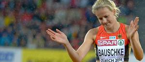 Tränen im Regen. Melanie Bauschke fühlte sich vom Kampfgericht ungerecht behandelt.