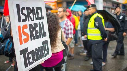Antigazakriegsprotest in Berlin. 