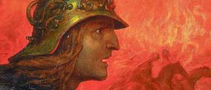 Roter Hahn. Das Gemälde „Der Krieg“ (1907) von Hans Thoma ist in der Ausstellung „Krieg des Geistes“ zu sehen. 