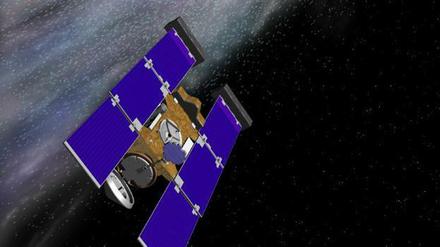Staubfänger. Die Sonde "Stardust" auf dem Weg durchs All. Dass die Animation etwas altertümlich aussieht, hat seinen Grund: Die Sonde wurde bereits 1999 gestartet. 