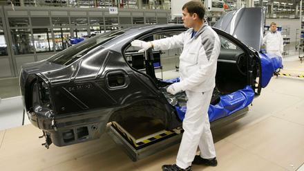 Autoproduktion. Aus dem VW-Werk in Kaluga bei Moskau stammen unter anderem die Modelle Tiguan und Polo.