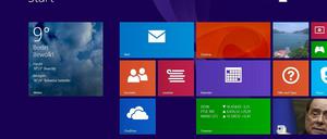 Nach dem Update von Windows 8.1 steht die Taskleiste auch in der Kachelansicht zur Verfügung. Das Update ist beinahe 900 Megabyte groß.