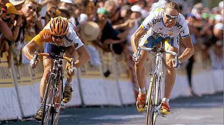 Vollgas von Beginn an. Jens Voigt (re.) bei seiner ersten Tour de France 1998.