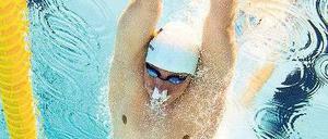 Abgetaucht. Im Vorlauf über 400 Meter Freistil freut sich Biedermann schon über Platz drei, doch rutscht er dann noch auf Rang neun.