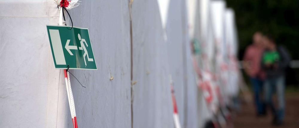 Zeltstadt für Flüchtlinge in Duisburg.