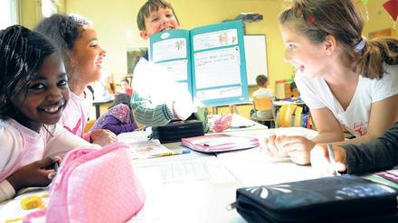 Vielfältig. Kinder einer Nawi-Klasse der Gustav-Falke-Schule. 
