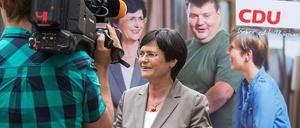 Christine Lieberknecht (CDU), Ministerpräsidentin von Thüringen, im Wahlkampf