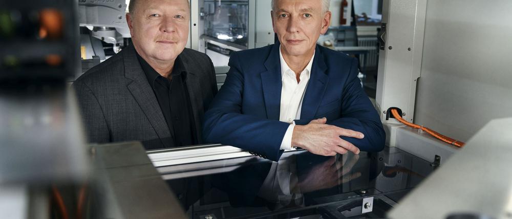 Stefan Jonas (links) und Lutz Redmann produzieren in Berlin Maschinen.
