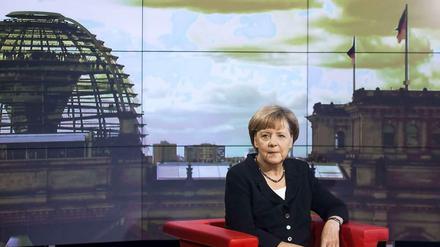 Bundeskanzlerin Angela Merkel beim ARD-Sommerinterview in Berlin.