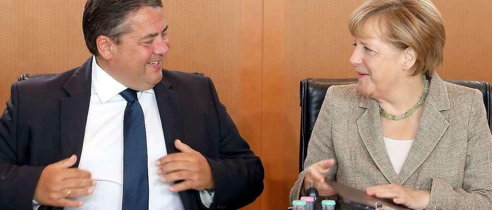 Sind sich sympathisch: SPD-Chef Sigmar Gabriel und Bundeskanzlerin Angela Merkel (CDU). 