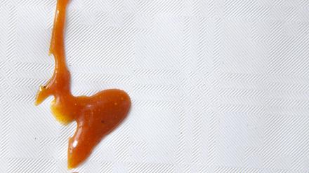 Ein Ketchupfleck.