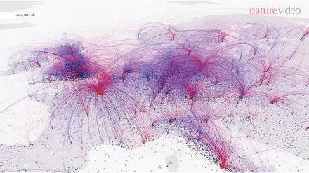 Wanderungsbewegung grafisch aufbereitet: Wie Magneten ziehen Metropolen wie London, Paris, Berlin die Menschen an.