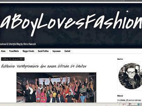 Der Mode-Blog von Chris Hanisch ist offen für Sponsoring.