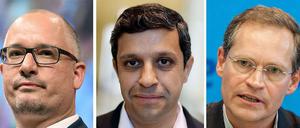 Eins, zwei oder drei? Jan Stöß, Raed Saleh und Michael Müller (von links nach rechts) treten um Wowereits Nachfolge an. 