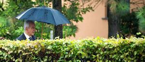 Stanislaw Tillich auf dem Weg zur Wahl.