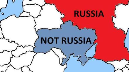 Wegweiser. Die kanadische Nato- Delegation hat eine Landkarte getwittert, auf der das Gebiet der Ukraine als „Nicht Russland“ gekennzeichnet ist.