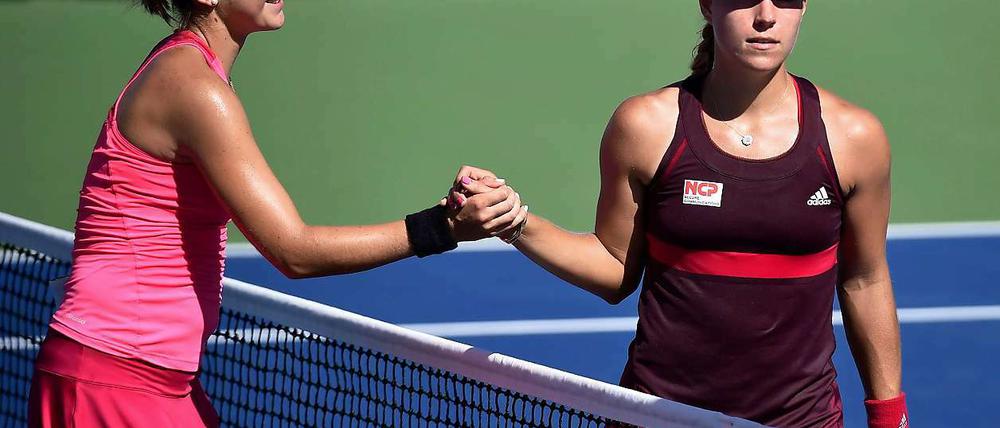 Letzter Gruß: Angelique Kerber (re.) scheidet bei den US Open aus.