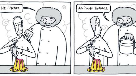 Hinterm Ableben geht's weiter: Eine Seite aus "Hotel Hades".