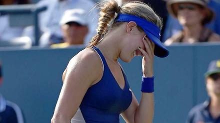 Im Achtelfinale raus: Die an Position sieben eingestufte kanadische Shootingstar Eugenie Bouchard scheiterte an Jekaterina Makarowa.