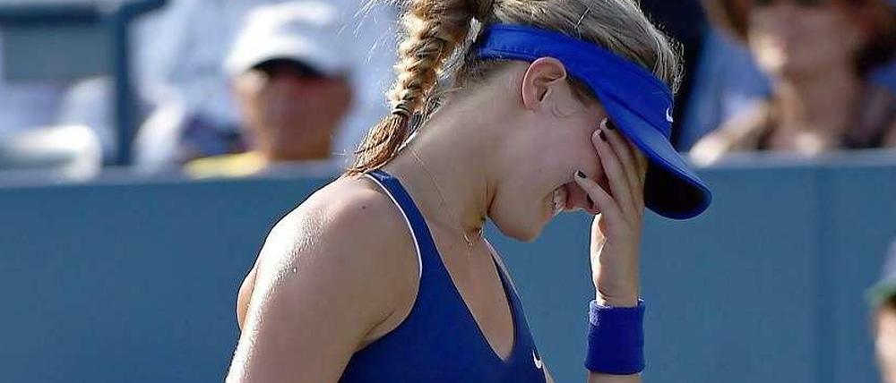 Im Achtelfinale raus: Die an Position sieben eingestufte kanadische Shootingstar Eugenie Bouchard scheiterte an Jekaterina Makarowa.